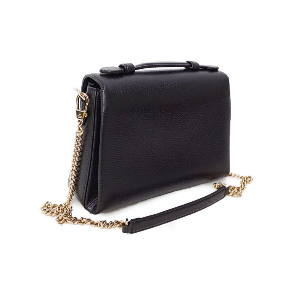 Gucci Black 2way Handbag Handle GG Interlocking Top Chain Bag